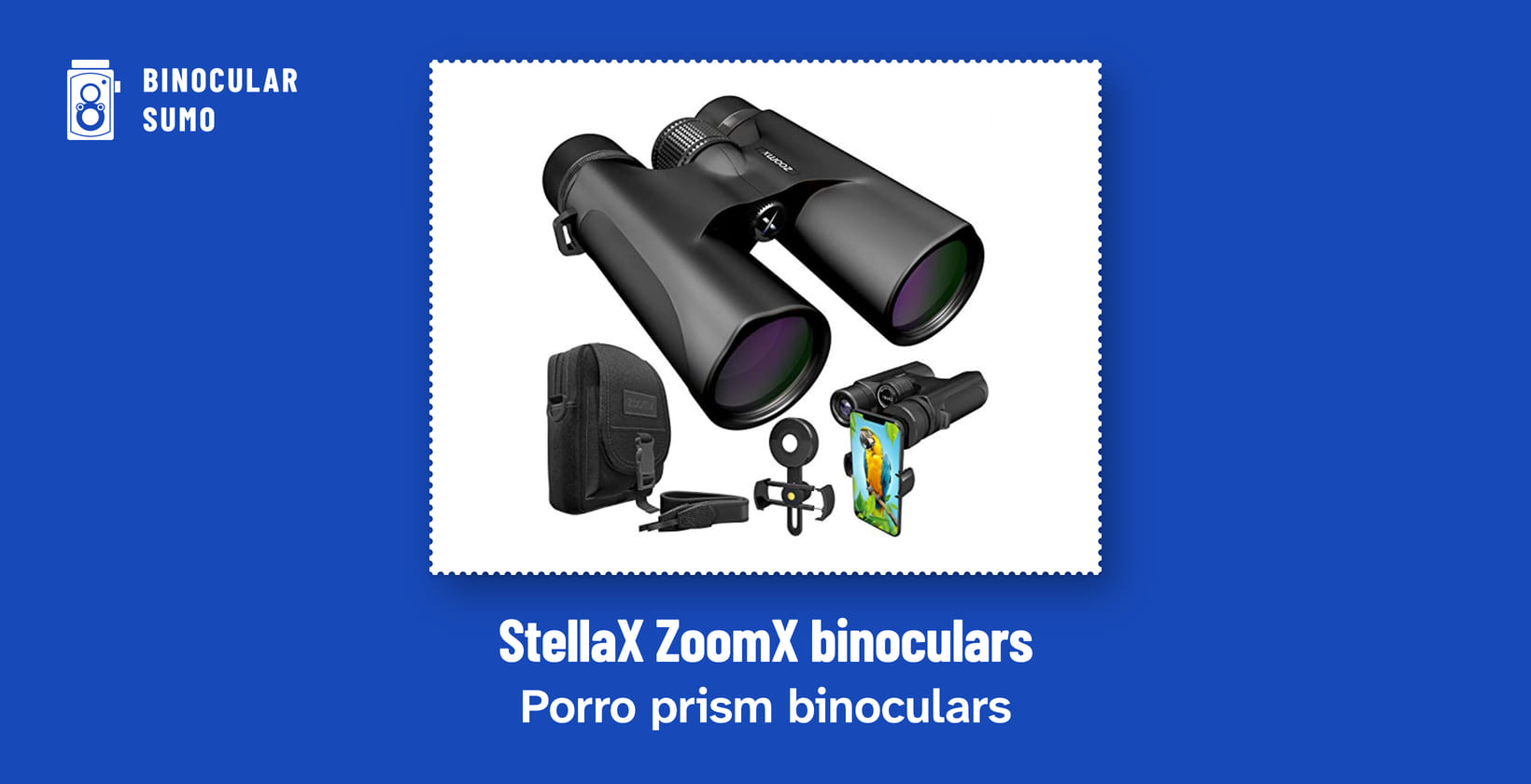 StellaX ZoomX binoculars: Porro prism binoculars. Product photo from the product listing.