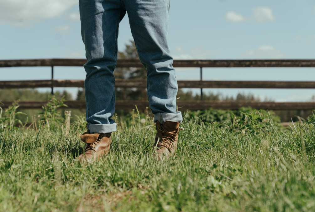 rolled jeans with boots