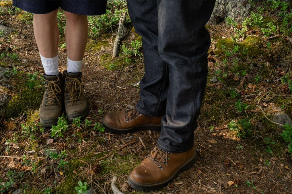 wearing right length of jeans with hiking boots